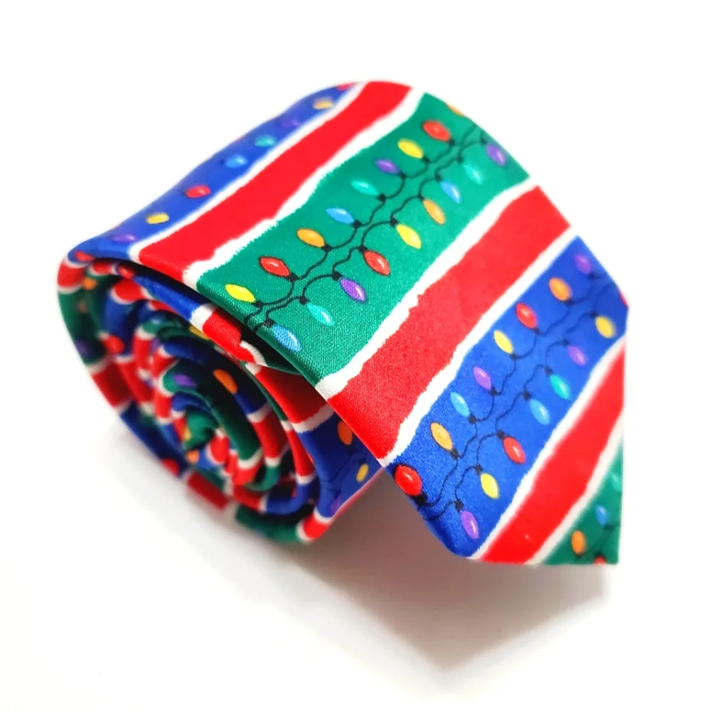 Hohoho Necktie Multicolor Geometric Pattern Boy's Christmas Neck Tie 48x2.25